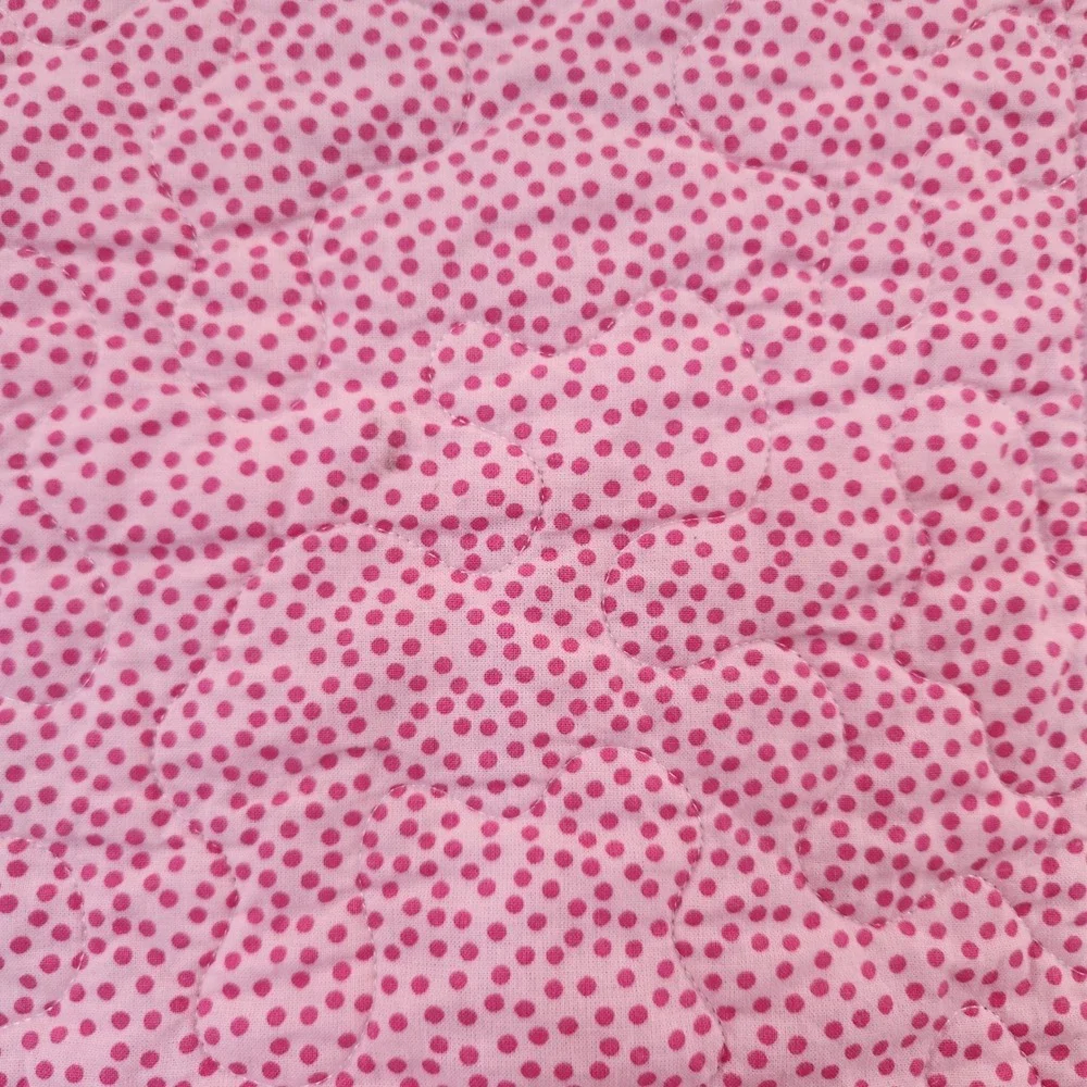 Handmade Patchwork Quilt Rainbow Polka Dot Geometric Stipple Quilted‎ 37x47